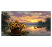 Peinture Numero Adulte Coucher soleil Activité Manuelle Enfant Loisirs Créatifs Coloriage Numerote Paysage Diy Kit Tableau Peinture Sur Toile Numero d'art Cheerful Painting 50x100cm Sans Cadre u-9342
