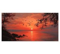 Peinture Numero Adulte Coucher soleil Activité Manuelle Enfant Loisirs Créatifs Coloriage Numerote Paysage Diy Kit Tableau Peinture Sur Toile Numero d'art Cheerful Painting 45x90cm Sans Cadre u-9269