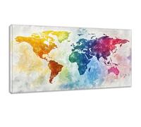 Peinture Numero Adulte Couleur Carte du monde, Activité Manuelle Adulte, DIY Peinture Acrylique Débutants Kits, Paint by Numbers Enfant avec Pinceaux, Paintings Kits Décoration Murale 25x50cm 0z-764