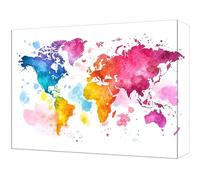 Peinture Numero Adulte Couleur Carte du monde Loisirs Créatifs Adultes DIY Peinture Enfant Kit, Avec Pinceau and Peinture Acrylique Haute Qualité, Coloriage par Numero Art Peintures Kit 50x70cm T-102