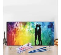 Peinture Numero Adulte Couple Peinture par Numero Adulte, Activité Manuelle Kit Créatif DIY Creatif Toile Numéro d'Art Complet, Painting by Numbers Automne Décoration Murale 80x160CM Homme G8-591