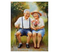 Peinture Numero Adulte Couple, Toile Peinture Numero Enfant Débutants Fleur, Canevas Kit Complet Adulte 55x40 cm Avec Pinceaux et Acrylique, DIY Paint by Numbers pour Decoration Murale LSJ555