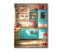 Peinture Numero Adulte Cuisine, Peinture Numero Adulte avec Cadre 80x100cm, 5D DIY Légume Paint by Numbers avec 3 Pinceaux et Peintures Acryliques, Loisirs Créatifs Adultes Decoration Murale 0R-22