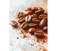 Peinture Numero Adulte Cuisine Peinture par Numero Adulte Enfant Café Kits DIY Paint by Numbers for Adults Kit Bricolage Cheerful Painting pour Tableau Decoration Murale Cadeau Femme 30x40cm I-43