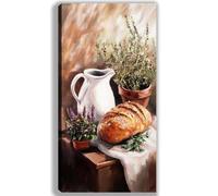 Peinture Numero Adulte Cuisine Peinture par Numero Enfant Pain, Bricolage Loisirs Créatifs Adultes, Acryliques Oil Paintings avec 3 Pinceaux pour Decoration Murale Maison, 90x150cm Sans Cadre -fu773u