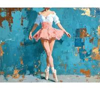 Peinture Numero Adulte Danseurs, DIY Peinture Numero Femme Activité Manuelle Adulte Kit avec Pinceaux et Pigment Acryliques, Paint by Numbers, Printemps Decoration, Cadeau Filles, 40x30cm D-9109