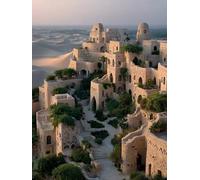 Peinture Numero Adulte DéSert, Architecture Peinture Numero Enfant Kits, DIY Loisirs Créatifs Adultes Débutants avec Pinceaux et Pigment Acryliques, Paint by Numbers Kits, Decor Maison, 30x40cm S-1846