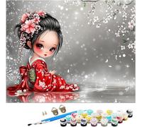 Peinture Numero Adulte Dessin animé Paint by Numbers Japon Coloriage par Numero Adulte Activité Manuelle, DIY Peinture à l'huile à la Main Débutants, Decoration Maison Murale, Cadeau 70x100cm,Model451