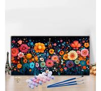 Peinture Numero Adulte Dessin Animé Peinture par Numero Adulte, Activité Manuelle Kit Créatif DIY Creatif Toile Numéro d'Art Complet,Painting by Numbers Automne Décoration Murale 60x120cm Fleur G8-709