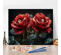 Peinture Numero Adulte Diamant Coloriage par Numero Adulte Rose DIY Peinture Acrylique pour Enfants, Painting by Numbers 50X65cm avec Peintures et Pinceaux, Sans Cadre Décoration Halloween Y5-657