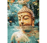 Peinture Numero Adulte, DIY 80x120cm Peinture par Numero Adulte Statues De Bouddha, Loisirs Créatifs Adultes, Religion Paint by Numbers avec Pinceaux et Acrylique, Decoration Murale, Sans Cadre, Q-79
