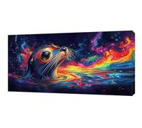 Peinture Numero Adulte, DIY Peinture Numero Animaux Fantaisie, Coloriage Par Numéro Adultes, Paint by Numbers Kit Loisirs Créatifs Adultes, Decoration Chambre Murale Cadeau 25x50cm (Sans Cadre) zy-329