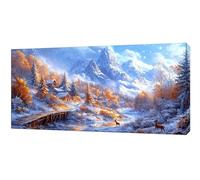 Peinture Numero Adulte, DIY Peinture Numero Cerf Paysage, Coloriage Par Numéro Adultes, Paint by Numbers Kit Loisirs Créatifs Adultes, Decoration Chambre Murale Cadeau 60x120cm (Sans Cadre) zy-364