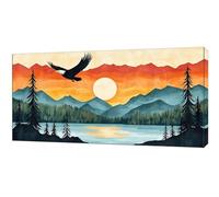 Peinture Numero Adulte, DIY Peinture Numero Forêt Coucher de soleil, Coloriage Par Numéro Adultes, Paint by Numbers Kit Loisirs Créatifs Adultes, Decoration Chambre Murale Cadeau 60x120cm zy-267