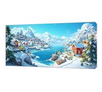 Peinture Numero Adulte, DIY Peinture Numero Hiver Paysage, Coloriage Par Numéro Adultes, Paint by Numbers Kit Loisirs Créatifs Adultes, Decoration Chambre Murale Cadeau 60x120cm (Sans Cadre) zy-341