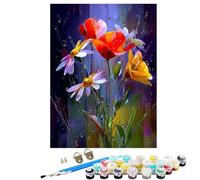 Peinture Numero Adulte, DIY Peinture par Numero Adulte Kit Creatif Enfant ou débutants, avec Pinceaux Acrylique pigmentée, Décoration Maison Maison, Cadeau Femme Fleur plante 60 x 80 cm SYLWK35