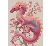 Peinture Numero Adulte Dragon, Fleur Peinture Numero Enfant, DIY Loisirs Créatifs Adultes, Paint by Numbers Kits avec Pinceaux et Pigment Acryliques, Decoration Automne, Cadeau Femme, 50x70cm, Q-7146