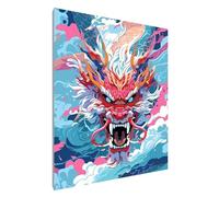 Peinture Numero Adulte,Dragon japonais Peinture par Numéros Kits,sans Cadre Bricolage Peinture à l'huile sur Toile Numéros pour Adultes Enfants Paint by Numbers Cadeaux pour Maison Décoration 40x50cm