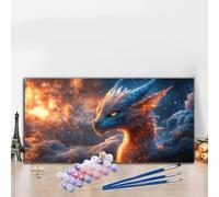Peinture Numero Adulte Dragon Peinture par Numero Adulte, Activité Manuelle Kit Créatif DIY Creatif Toile Numéro d'Art Complet, Painting by Numbers Automne Décoration Murale 90x180cm Mignon G8-697