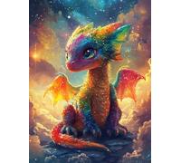 Peinture Numero Adulte Dragon, Peinture par Numéro Mignon Enfan Débutants, Kits Creatif de Peinture au Numéro Coloriage par Numero, DIY Peinture Numéro Cadeaux Décor Intérieure Sans Cadre 30x40cm D-0