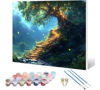 Peinture Numero Adulte éChelle CéLeste Peinture Numero Paysage Paint by Numbers for Adults avec Pinceaux et Acryliques DIY Activité Manuelle Adulte pour Decoration Maison, Cadeau 80x60CM -hjw25010XU