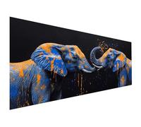 Peinture Numero Adulte Éléphant Coloriage par Numero Adulte Bleu Paint by Numbers Kit 60X168cm, Débutants Peinture Acrylique Pigmentée, Cheerful Painting, Décoration Automne, Cadeau Femme L6-1154