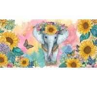 Peinture Numero Adulte Éléphant, Le tournesol Peinture Par NuméRos Enfants, Kit Complet DIY Avec Toile, Peinture Acrylique & Pinceaux, Activité Manuelle Adulte, IdéAl Cadeau Femme 80x160cm U-141