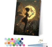 Peinture Numero Adulte Elfe, Peinture par Numero Adulte Lune, DIY Loisirs Créatifs Adultes, Paint by Numbers Kits avec Peintures et Pinceaux, pour Décoration Murale, Cadeau Femme 30x40cm G-5605