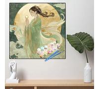 Peinture Numero Adulte Fée Peinture Numéro Enfant Japon Paint by Numbers,DIY Coloriage par Numero Adulte kits de Peinture Acrylique au Numéro,Loisirs Créatifs Décoration Maison Cadeau 55x55cm,YL852