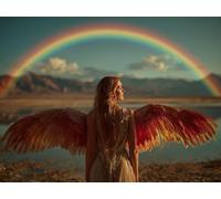 Peinture Numero Adulte femme arc-en-ciel Kits de Peinture au Numéro avec 3 Pinceaux et Pigment Acrylique, DIY Activité Manuelle Adulte Numéro d'Art 90x120cm pour Decoration Maison Cadeau Femme L0-419