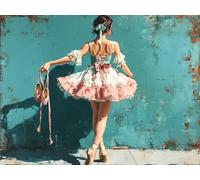 Peinture Numero Adulte Femme, DIY Peinture Numero Danseurs Activité Manuelle Adulte Kit avec Pinceaux et Pigment Acryliques, Paint by Numbers, Printemps Decoration, Cadeau Filles, 40x30cm O-5438