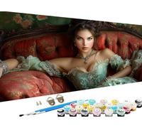 Peinture Numero Adulte femme, Peinture par Numero Adulte Enfant, canapé Paint by Numbers Kit Numéro d'Art Kit Grand, Peintures et Pinceaux pour Decoration Noel Decoration Chambre Cadeau 60x120cm Z-494