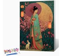 Peinture Numero Adulte Femme Peinture Par Numero Adulte Japon,DIY Enfant Activité Manuelle Kit Creatif 40x60cm, Kit Coloriage Avec PigmentéE Et Pinceaux, Decoration Murale (Sans Cadre) -LKF0795T2