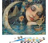 Peinture Numero Adulte Femme Peinture par Numero Adulte Pyramide, DIY Loisirs Créatifs Adultes, Paint by Numbers avec Acrylique et Pinceaux pour Débutants, Decoration Maison Cadeau 30x40cm I-9709