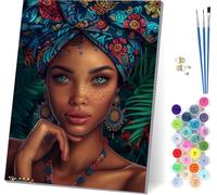 Peinture Numero Adulte Femmes Africaines Peinture Numero sur Toile, DIY Loisirs Créatifs Adultes Sexy, Canevas kit Complet Adulte avec Pinceaux, Tableau Decoration Murale, Cadeau Femme 60x80cm 7-3524