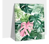 Peinture Numero Adulte Feuille, Peinture Par Numero Moderne DIY Adulte Débutants Kits, Numéros Coloré Toile, Acrylique et 3 Pinceaux , Décor Intérieure Maison, Loisir Créatif Cadeau 60x80cm Y#B372