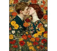 Peinture Numero Adulte Fleur, Baiser Peinture Numero Enfant Kits, DIY Loisirs Créatifs Adultes Débutants avec Pinceaux et Pigment Acryliques, Cadeau Femme, Tableau Decoration Murale, 40x50cm D-6790