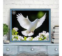 Peinture Numero Adulte Fleur Colombe Blanche Peinture par Numéro, DIY Kit Dessin Enfants Débutant, avec Pinceaux Activite Manuelle Adulte Coloriage par Numeros, Décoration Halloween 40x50cm w6t-646