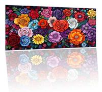 Peinture Numero Adulte fleur couleur, DIY Peinture Acrylique pour Adultes Enfants Débutants Facile sur Toile, Grand Peintures a l'huile Kits 100x200cmavec 3 Pinceaux et Peintures Décor Cadeaux Y-125