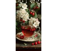 Peinture Numero Adulte Fleur De Pêche DIY Peinture par Numero Adulte Cerise Tableau a Peindre Acrylique pour Adultes Débutants, Sans Cadre 45X90cm avec Peintures et Pinceaux, Décoration Murale W6-631