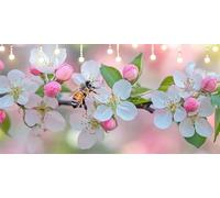 Peinture Numero Adulte Fleur De Pêche Peinture Numero Enfant Abeille DIY Kits de Peinture au Numéro 90X160cm avec Pinceaux et Acryliques, Sans Cadre, Activité Manuelle, Décoration Halloween L6-1609