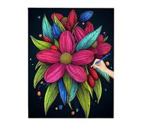 Peinture Numero Adulte Fleur, DIY Peinture Enfant Abstrait, Loisirs Créatifs Adultes, Paint by Numbers Kit Peintures et Pinceaux, sur Toile 60x80cm pour Noel Decoration Chambre, Cadeau Femme B-16