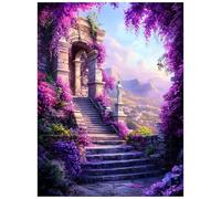 Peinture Numero Adulte Fleur Loisirs CréAtifs Adultes avec Kit Pinceaux Peinture Acrylique et Toile a Peindre 135x100cm Architecture Paint by Numbers for Adults pour Decoration Murale Cadeau 8YH-1792