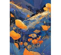 Peinture Numero Adulte Fleur Paint by Numbers 35x45cm Coloriage Adulte Numéroté Paysage DIY Kit Creatif Adultes Peinture Toile avec Peintures Acrylique pour Décoration Maison Cadeau, Sans Cadree S-364
