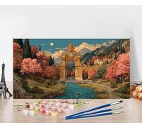 Peinture Numero Adulte Fleur Peinture Numero Enfant Arbre Painting by Numbers, DIY Loisir Creatif Adulte Couleur Canevas Travaux Manuels, Décoration Murale Cadeau Femme Sans Cadre 50x100cm 9-5X92