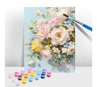 Peinture Numero Adulte Fleur, Peinture Numero Enfant Usine, Tableau a Peindre Kit avec Acrylique et Pinceaux, DIY Activite Manuelle Adulte Enfants et Débutants, Décoration de Maison 60x70cm T-617