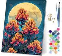 Peinture Numero Adulte Fleur, Peinture Numero Lune, DIY Activité Manuelle Adulte, Paint by Numbers for Adults Kits avec Pinceaux et Peintures, Pour Décoration de la Maison, Cadeau Femme 70x95cm B-2033