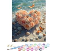 Peinture Numero Adulte Fleur Peinture Numéro Papillon Paint by Numbers Activite Manuelle Adulte Kit Creatif DIY Canevas Painting Avec Accessoires pour Decora, Cadeau Femme Sans Cadre 70x100cm J-T87M