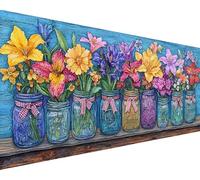 Peinture Numero Adulte Fleur Peinture Numero Vase Paint by Numbers Kits avec Pinceaux Peintures Acryliques Toile Coloree Kits Loisirs Créatifs Adultes, Decoration Chambre, Cadeau Femme 50x100cm t5-47Q