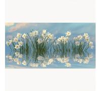 Peinture Numero Adulte Fleur, Peinture par Numero Adulte Blanc DIY Paint by Numbers avec Acryliques Créatifs Loisirs Peindre kits par Décoration de Maison Cadeaux 70x140cm, Sans Cadre 1T-1236